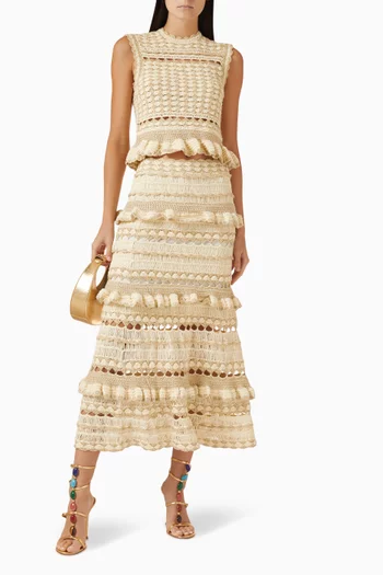 Wanderlust Crochet Midi Skirt