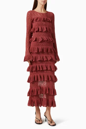 Wanderlust Frill Maxi Dress in Lace