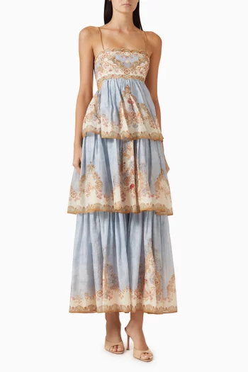 Daylight Tiered Dress in Cotton Blend