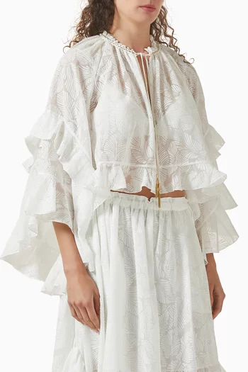 Daylight Ruffle Blouse in Cotton Blend