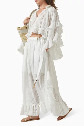 Daylight Ruffle Skirt in Cotton Blend