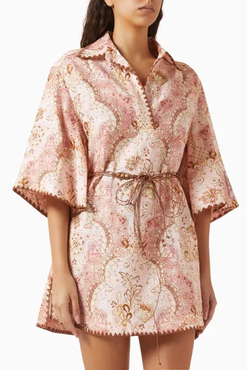 فستان داي لايت قصير بنمط تونيك كتان