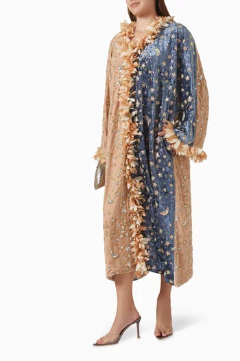 فستان جالاكسيا متوسط الطول مخمل