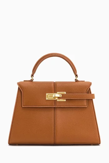 Large Elise Top Handle Bag in Vegan Leather