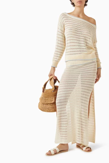 Emilia Knit Slit Skirt in Modal Blend