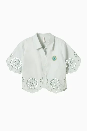 Awaken Broderie Anglaise Shirt in Cotton-poplin