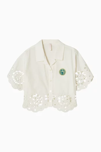 Awaken Broderie Anglaise Shirt in Cotton-poplin