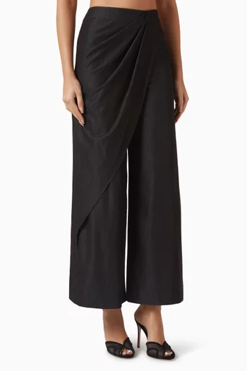 Cleveland Draped Pants in Denim Silk