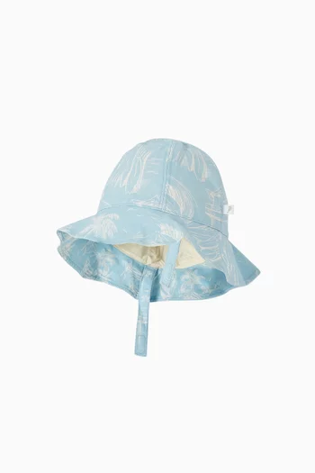 Surf's Up Linework Sunhat in Cotton-linen