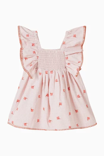 Songbird Embroidered Dress in Cotton
