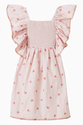 Songbird Embroidered Dress in Cotton