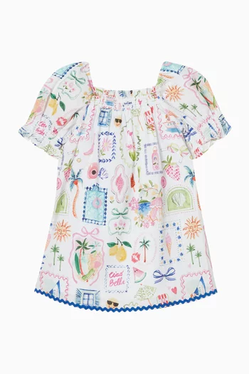 Summer Vacay Ric-rac Dress in Cotton