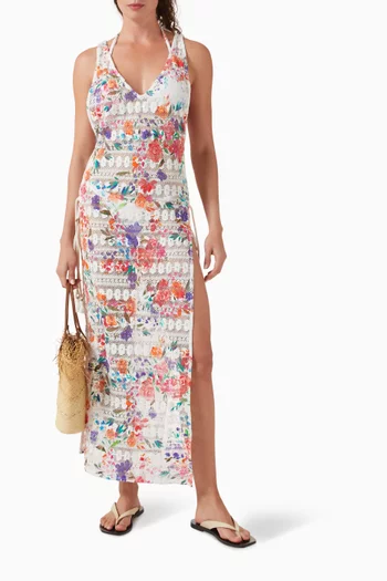 فستان جوي للارتداء فوق ملابس السباحة دانتيل شفاف