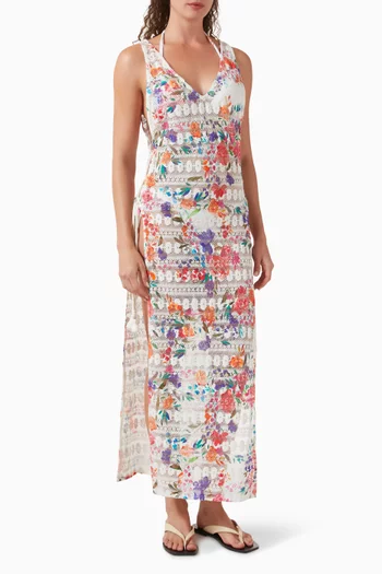 فستان جوي للارتداء فوق ملابس السباحة دانتيل شفاف