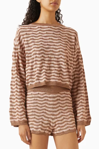 Palmer Striped Top in Viscose Blend