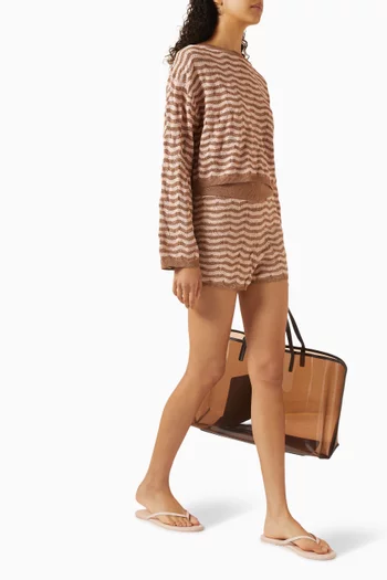 Luna Striped Shorts in Viscose Blend