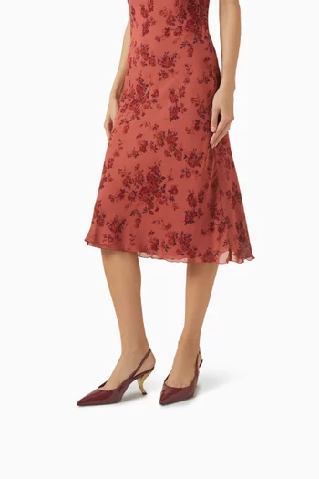 حذاء كلاسيك كاسي بسير خلفي وكعب 75 مم جلد لامع