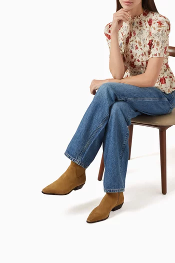 حذاء بوت دومينيك بطول الكاحل وكعب 25 مم شمواه