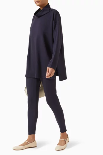 لغينغز بخصر مرتفع قماش تري ناعم