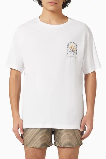 Dinis Printed T-shirt in Cotton & Linen