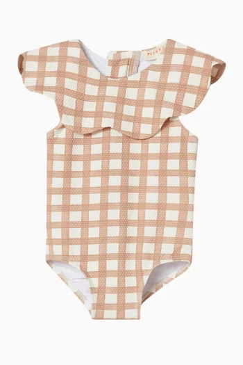 لباس سباحة قطعة واحدة بتصميم بتلات زهور