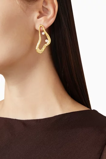 أقراط سيليستيال ويسبرز معدن مطلي ذهب عيار 24