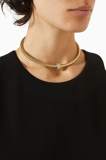 قلادة بتصميم جسم أفعى معدن مطلي ذهب عيار 24