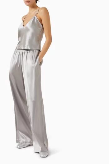 Heavyweight Satin Wide Leg Pants