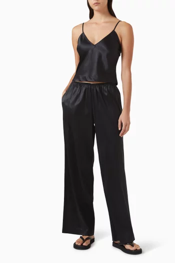 Heavyweight Satin Wide Leg Pants