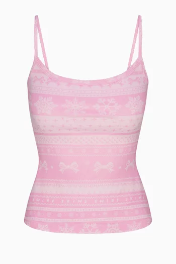 Logo Plush Pointelle Cami