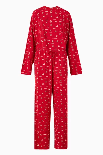 طقم بيجاما هينلي قصير قطعة علوية وبنطال