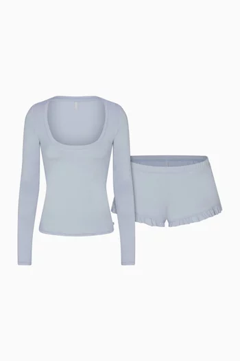 Scoop Neck Top & Shorts Sleep Set