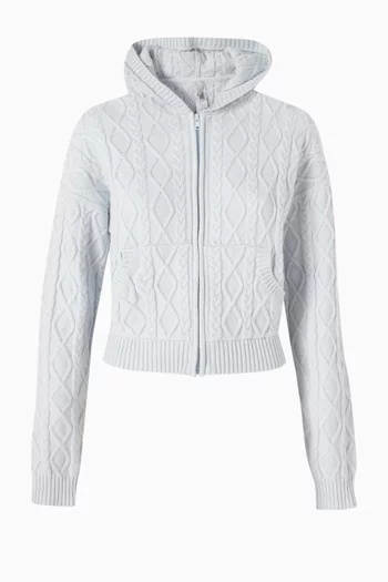 Snow Bunny Cableknit Shrunken Hoodie