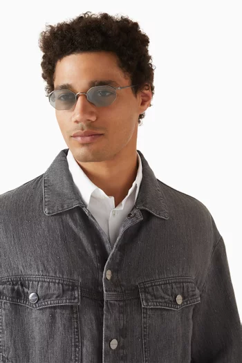 نظارة شمسية بإطار غير منتظم معدن