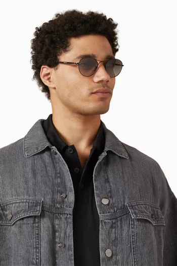 نظارة شمسية بإطار دائري معدن