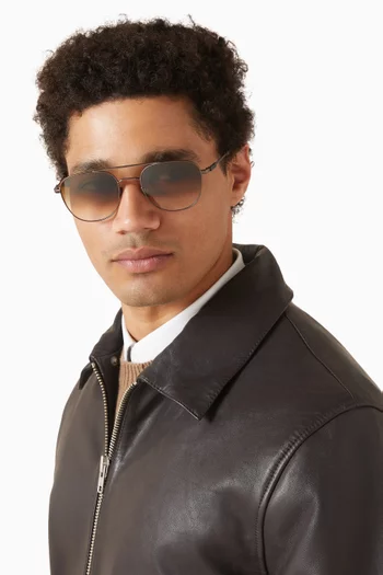 نظارة شمسية بإطار حرف D معدن