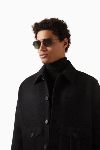 نظارة شمسية بإطار حرف D معدن