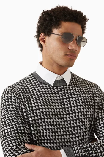 نظارة شمسية بإطار حرف D معدن