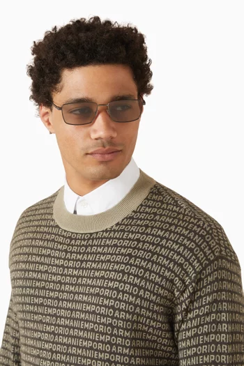 نظارة شمسية بإطار مستطيل معدن