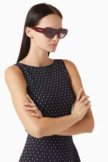 نظارة شمسية بإطار مستطيل أسيتات