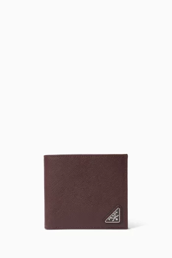 Logo Wallet in Saffiano Leather