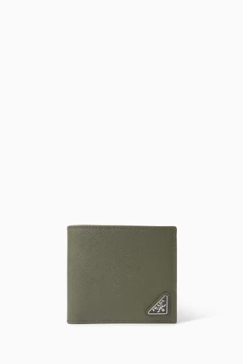 Logo Wallet in Saffiano Leather