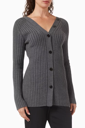 V-back Cardigan in Merino Wool