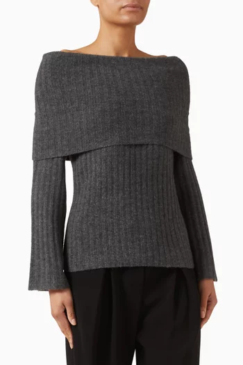 Astor Off-shoulder Sweater in Wool