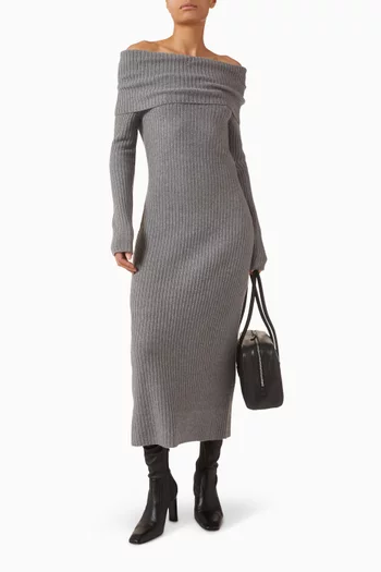 Astor Off-shoulder Sweater Dress in Wool Blend