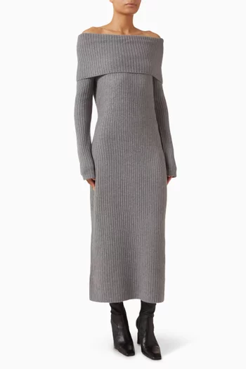 Astor Off-shoulder Sweater Dress in Wool Blend