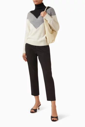 Chevron Turtleneck Sweater in Cashmere
