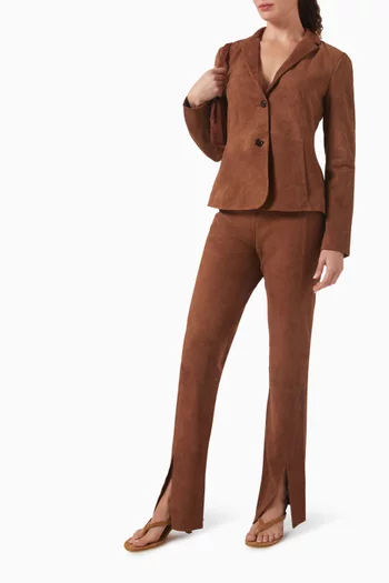 Slim-fit Pants in Suede