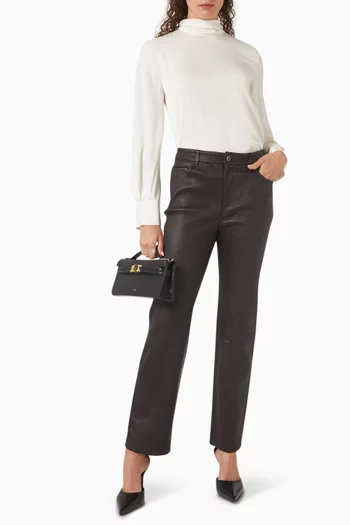 Straight-leg Pants in Leather