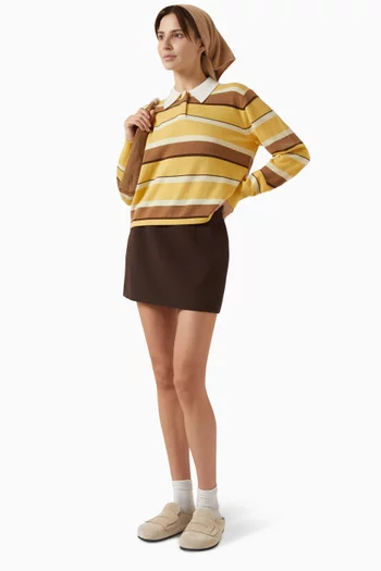 سترة رغبي قصيرة ونقشة مخططة كشمير